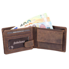 Hodalump Geldbörse mit Steinbock im Hunter-Vintage Look Geldbeutel Herren Hodalump & Ratschkatl   